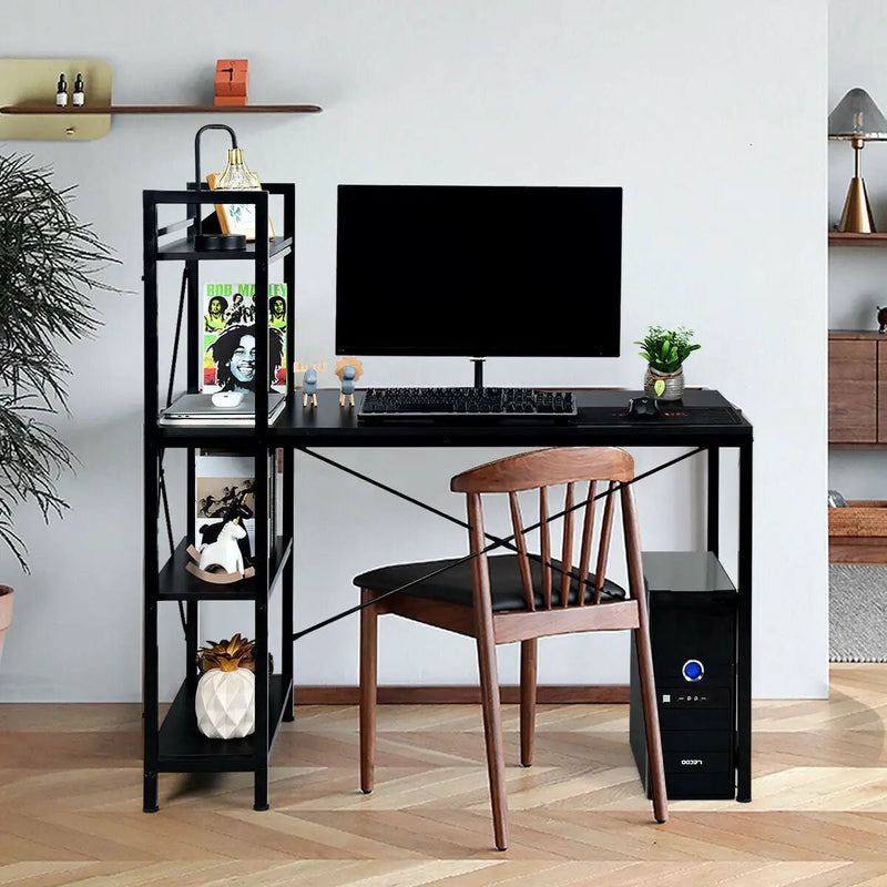47.5 Inch Writing Study Computer Desk with 4-Tier Shelves by DirectDeals