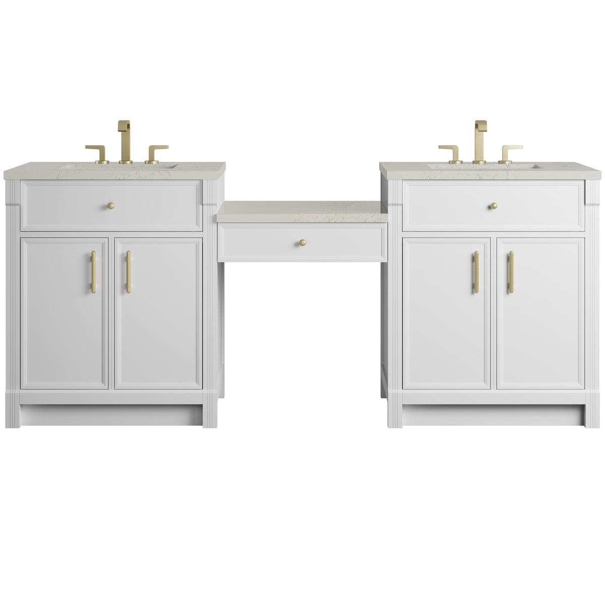 James Martin Bellshire 84" Double Bathroom Vanity, Bright White, view 35