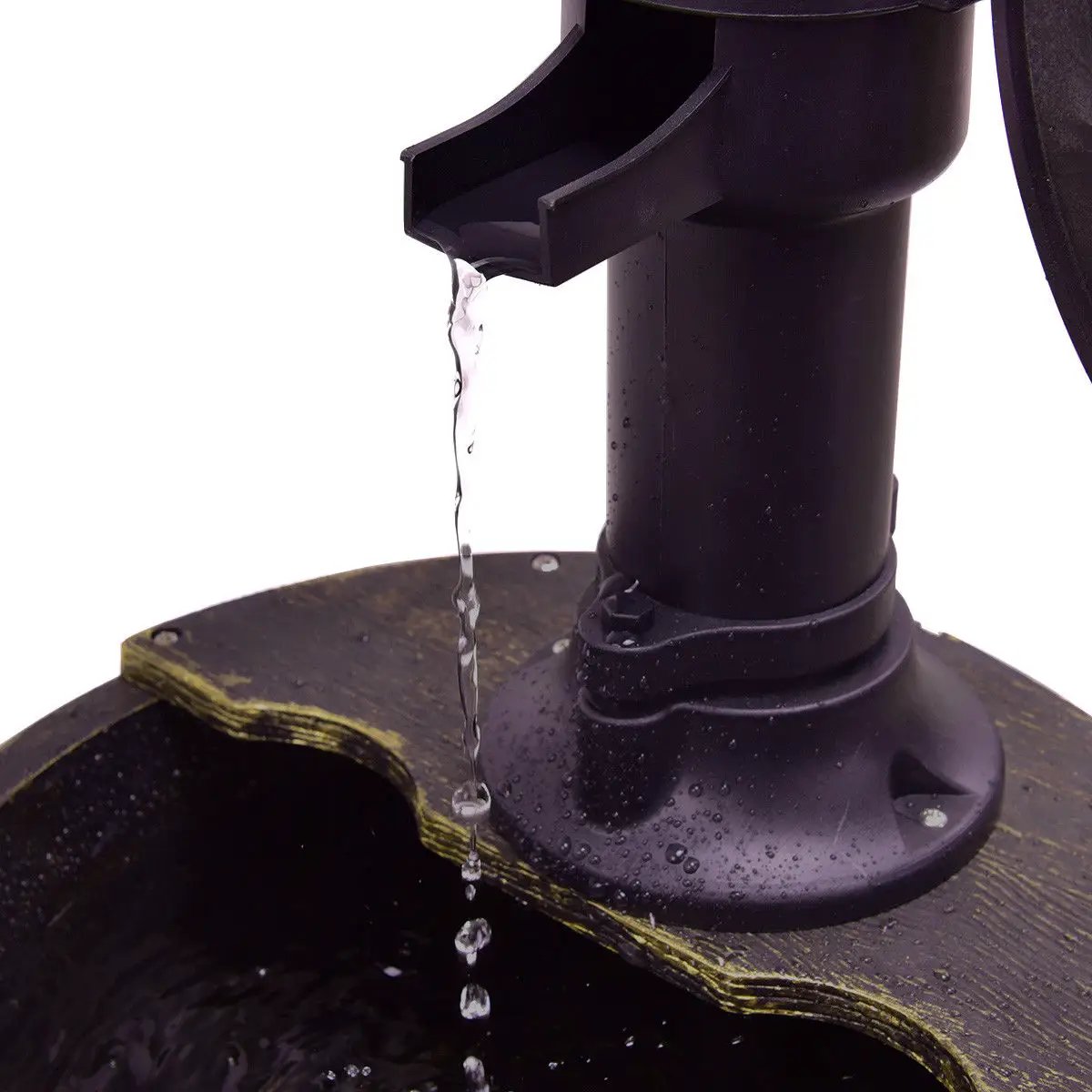2 Tiers Outdoor Barrel Waterfall Fountain with Pump by DirectDeals