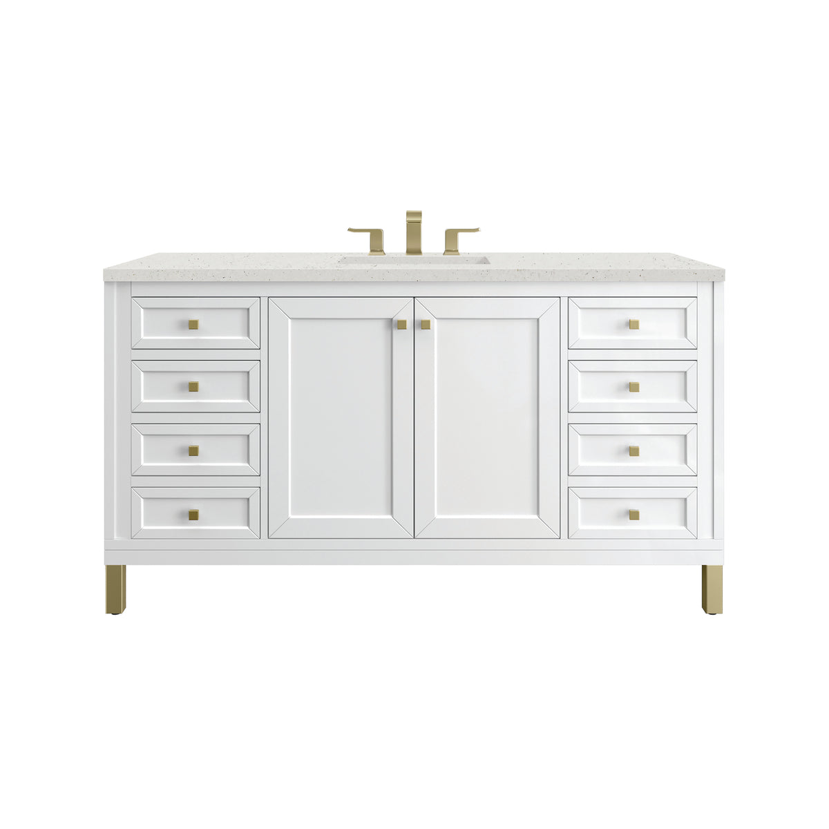 James Martin Chicago 60" Single Bathroom Vanity, Glossy White, view 30
