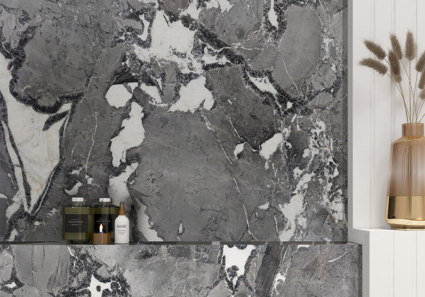 Pacific Gray Polished Marble Slab Random room scene