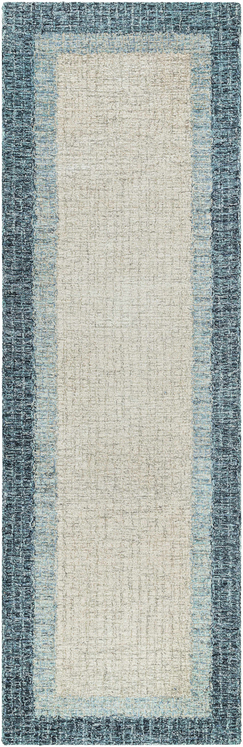 Padada Green Bordered Cream Wool Rug by Boutique Rugs