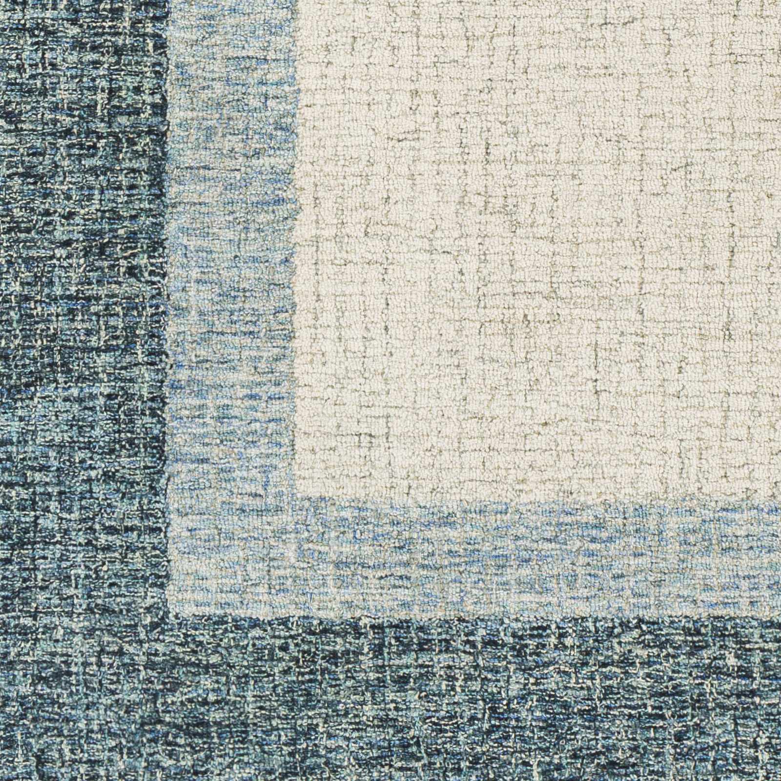 Padada Green Bordered Cream Wool Rug by Boutique Rugs