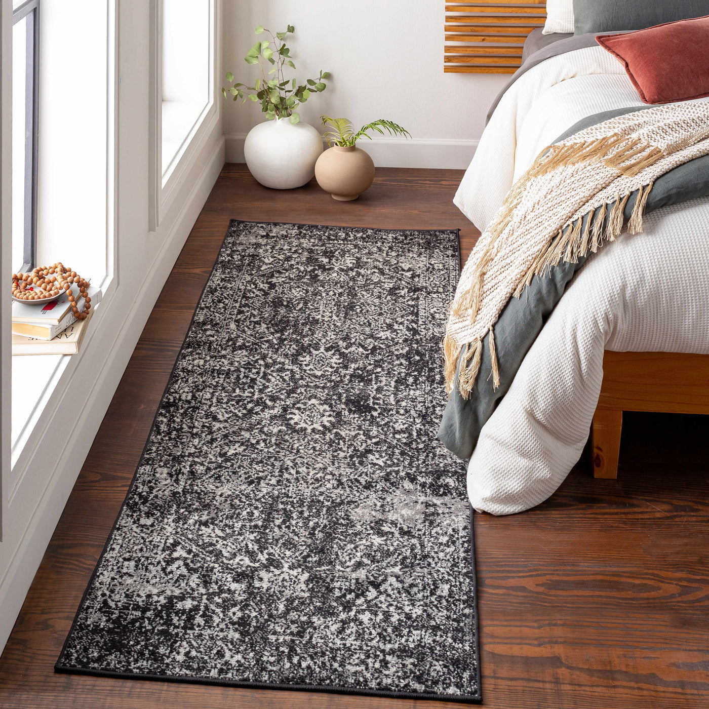Rachel Black Area Rug by Boutique Rugs
