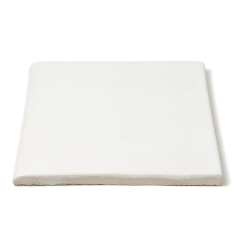 Palace Blanc Glossy Bullnose Ceramic Moldings 6x6 closeup 1