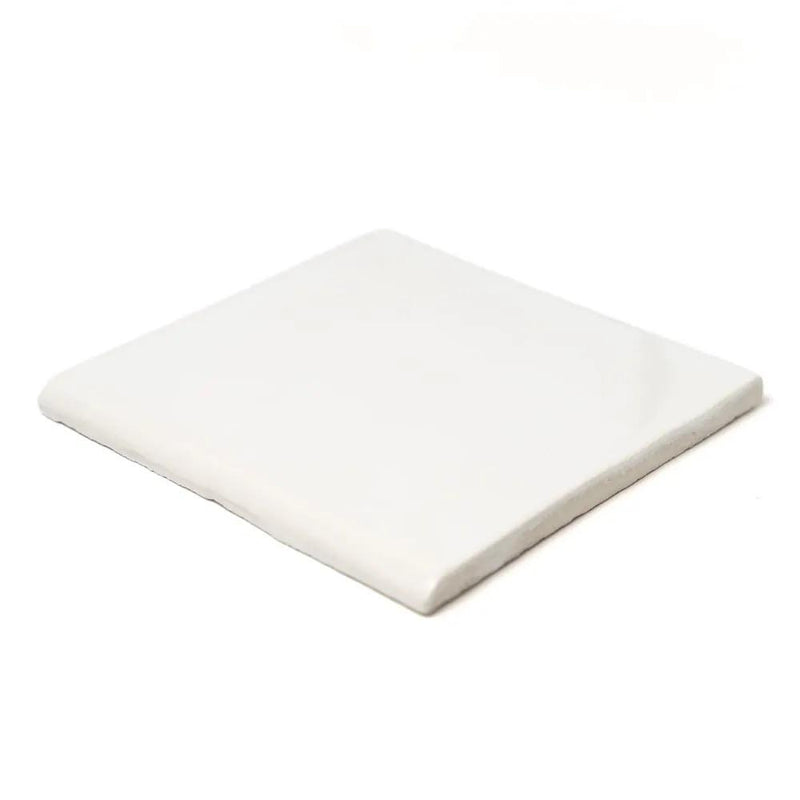 Palace Blanc Glossy Bullnose Ceramic Moldings 6x6 closeup 2