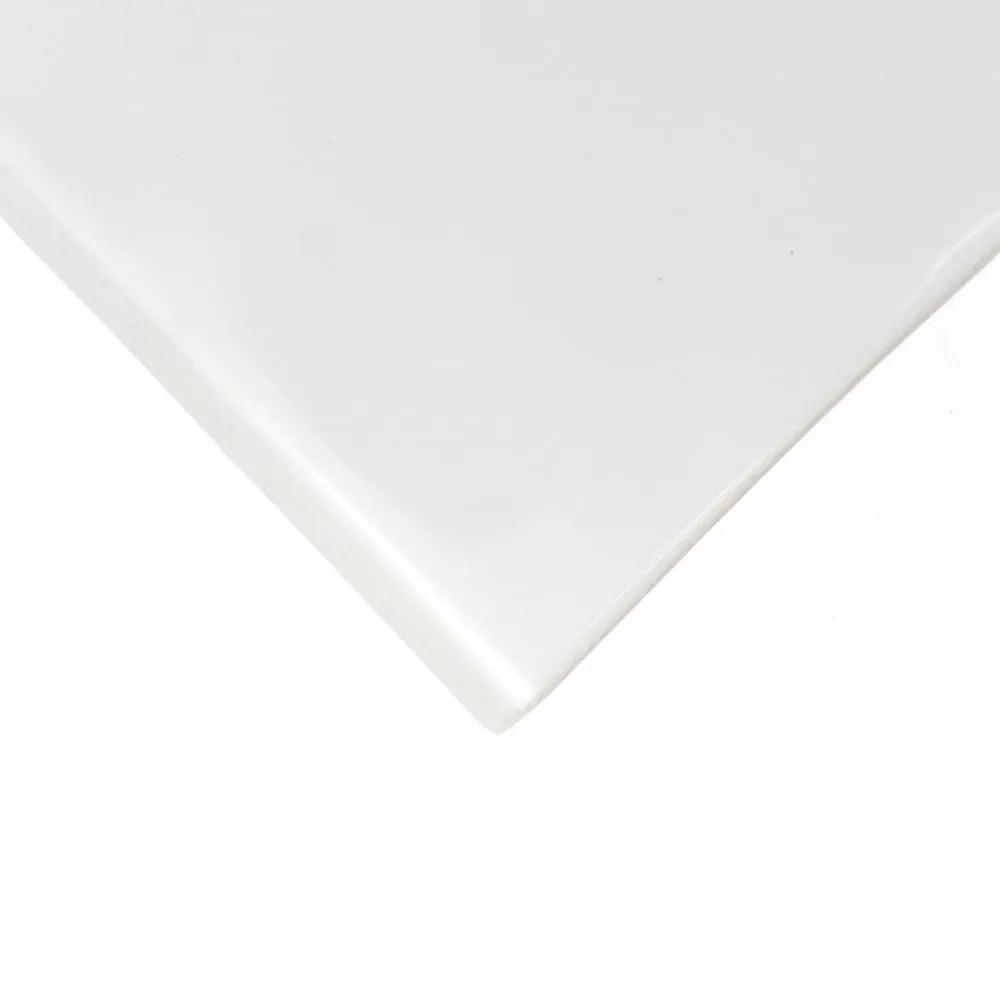 Palace Blanc Glossy Bullnose Ceramic Moldings 6x6 closeup 3