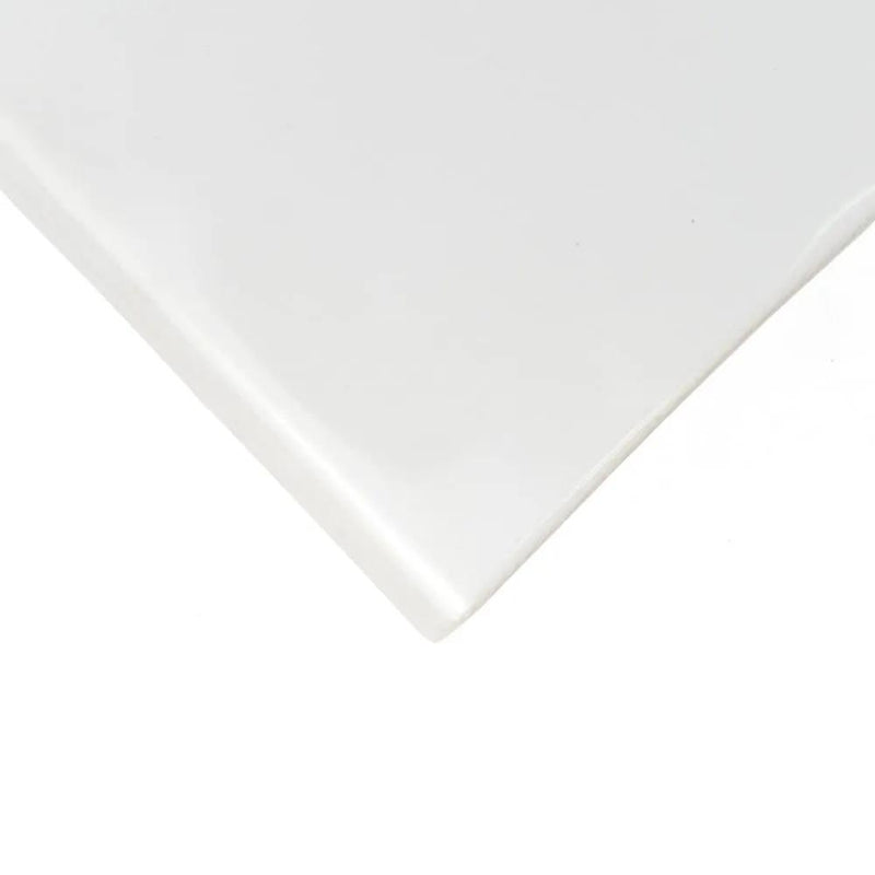 Palace Blanc Glossy Bullnose Ceramic Moldings 6x6 closeup 3