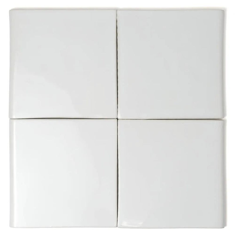 Palace Blanc Glossy Bullnose Ceramic Moldings 6x6 closeup 5