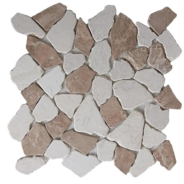 Paladiana Capucino Cream Natural Pebble Mosaics 17 3/4x17 3/4