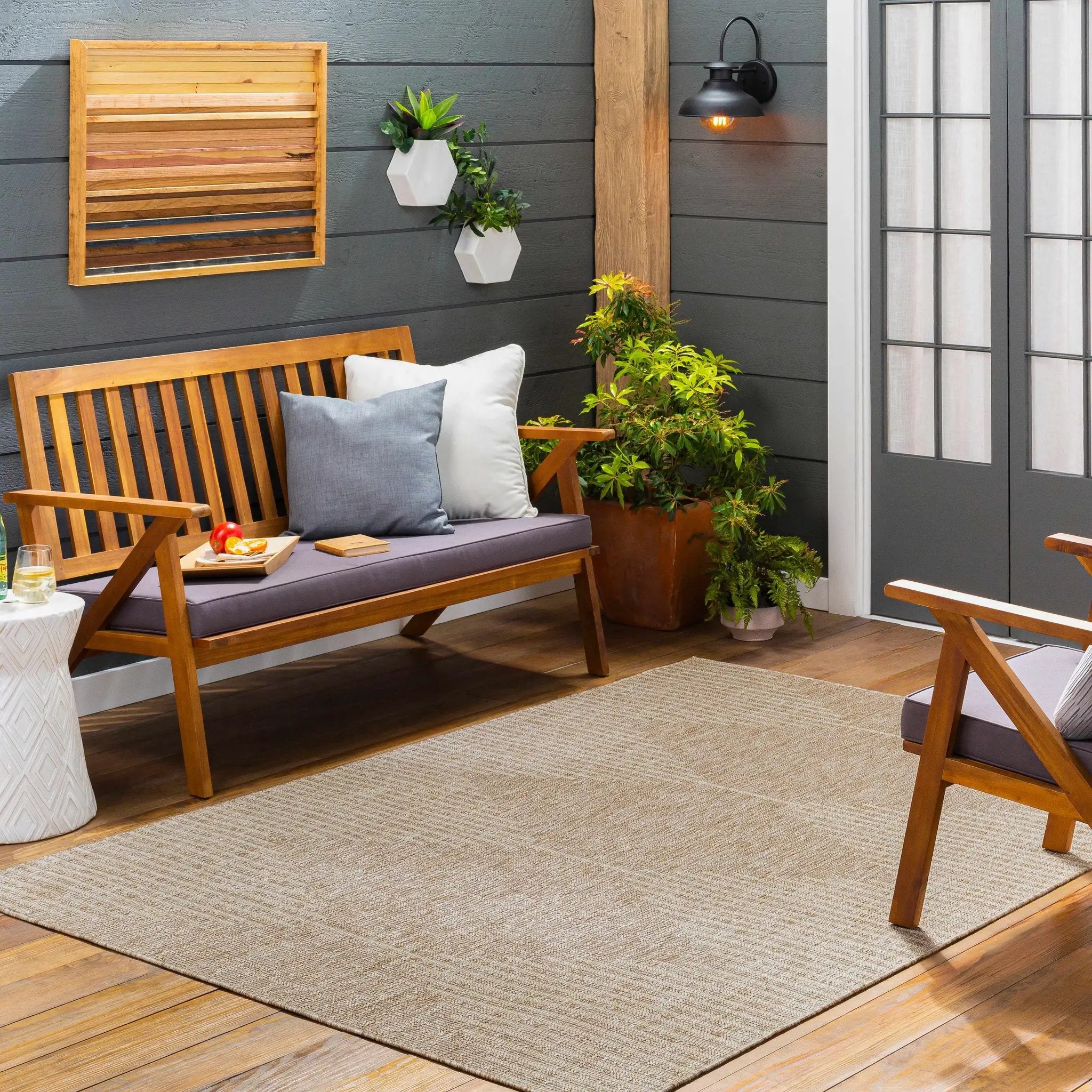 Stephan Dark Beige Outdoor Rug by Boutique Rugs