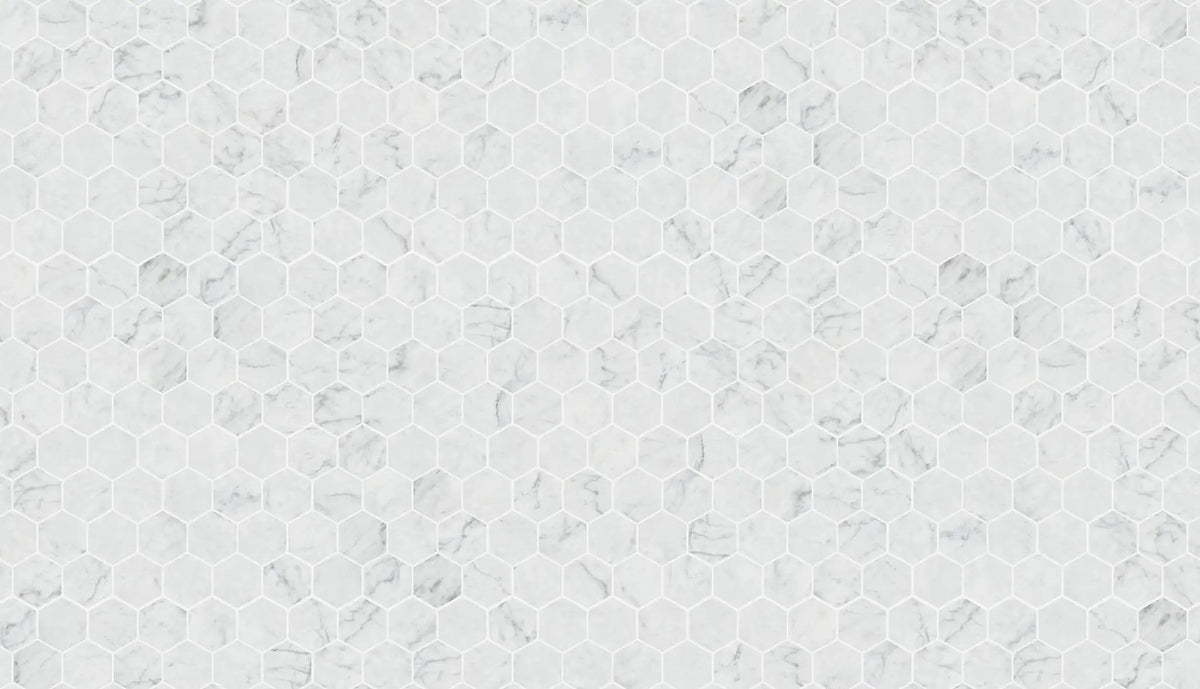 Charme Evo Michelangelo Extra White Mosaic D Marble Look Porcelain Mosaics 12x10 by landmarkceramics