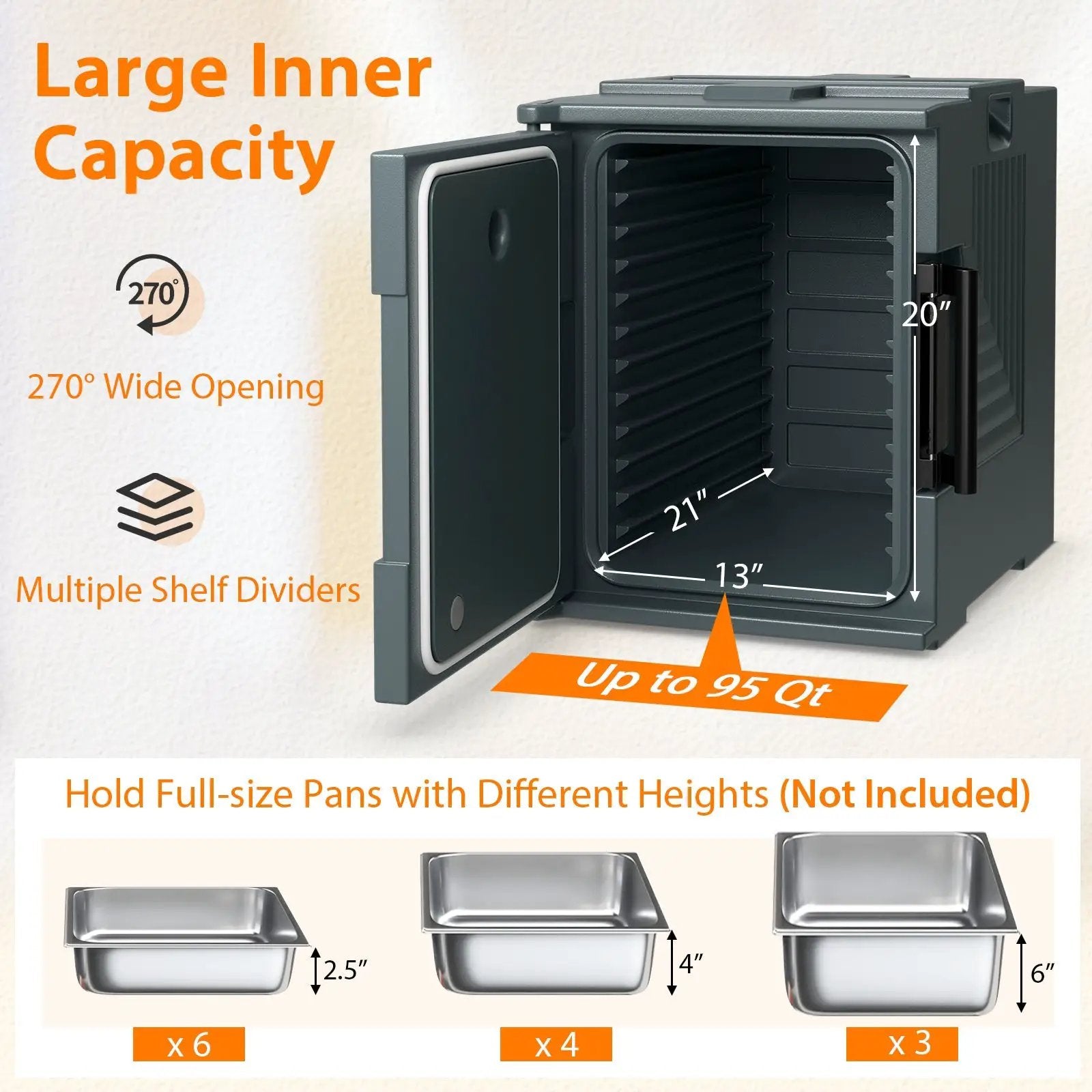 End Loading Insulated Food Pan Carrier Hot and Cold by DirectDeals
