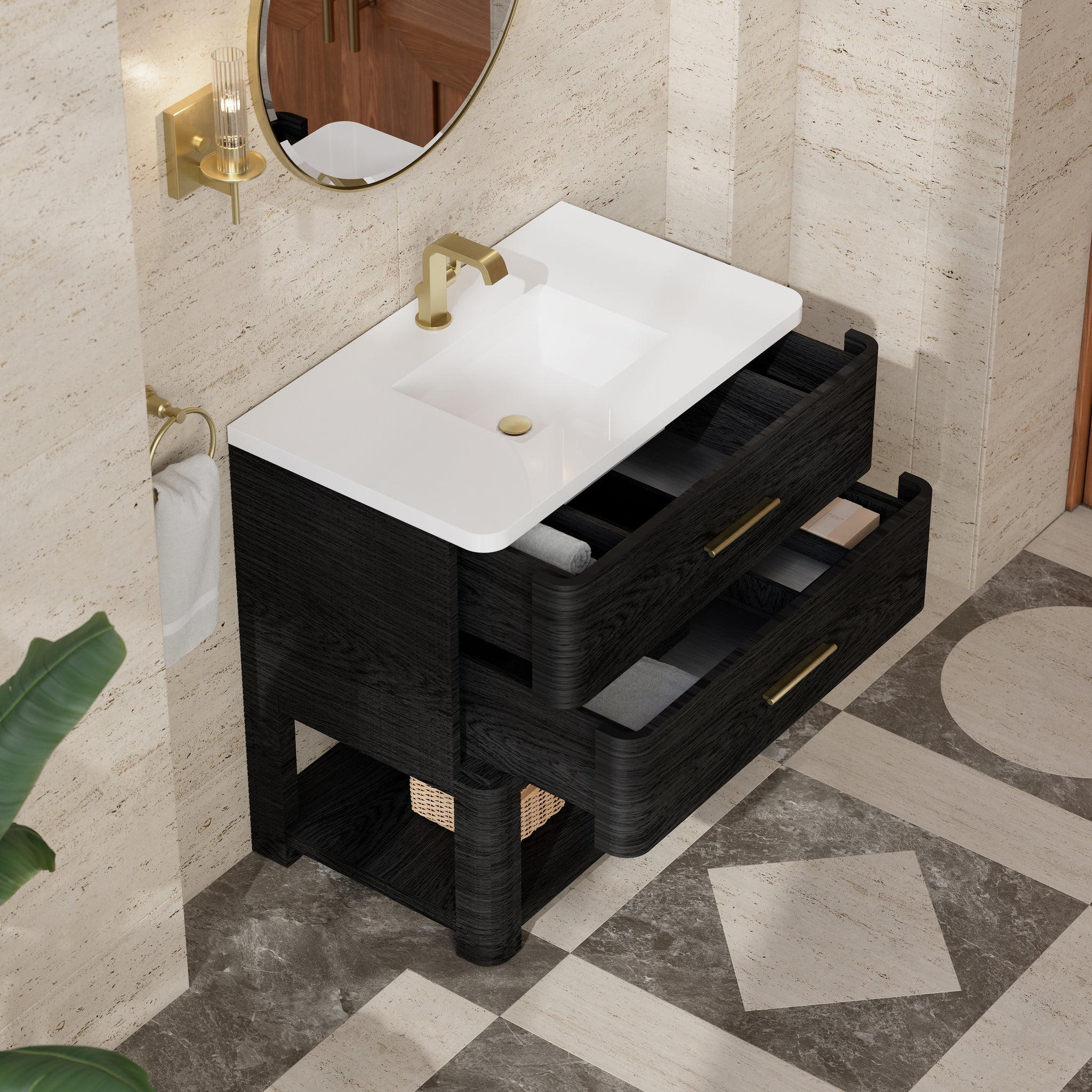James Martin Lucian 36" Single Bathroom Vanity, Carbon Oak, view 27
