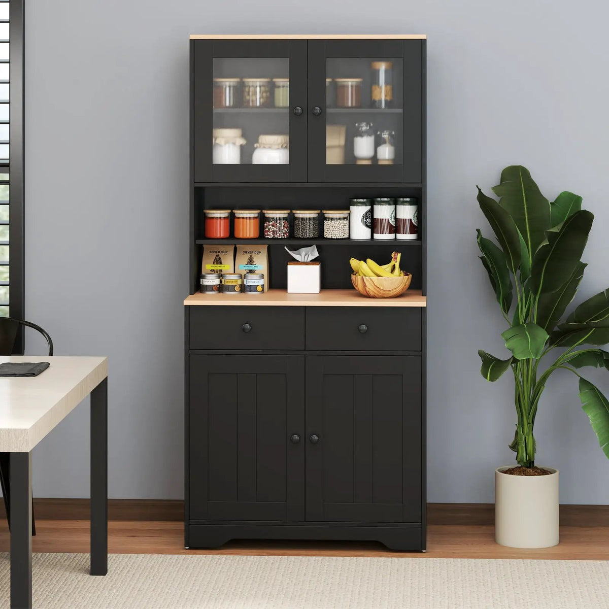 Pantry Cabinet with 2 Removable Shelves by DirectDeals
