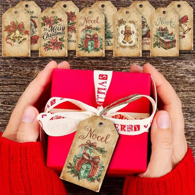 Paper Hang Tags, 10 Christmas Designs, Santa Claus & Tree Patterns by House Of Avana