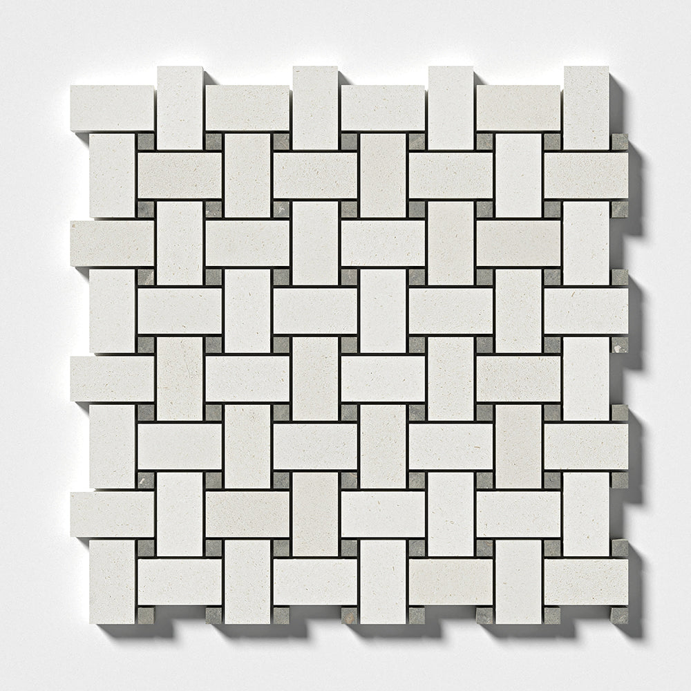 Paris Honed Basket Weave Limestone Mosaics 12x12 Limestone Honed 12x12 Mosaics