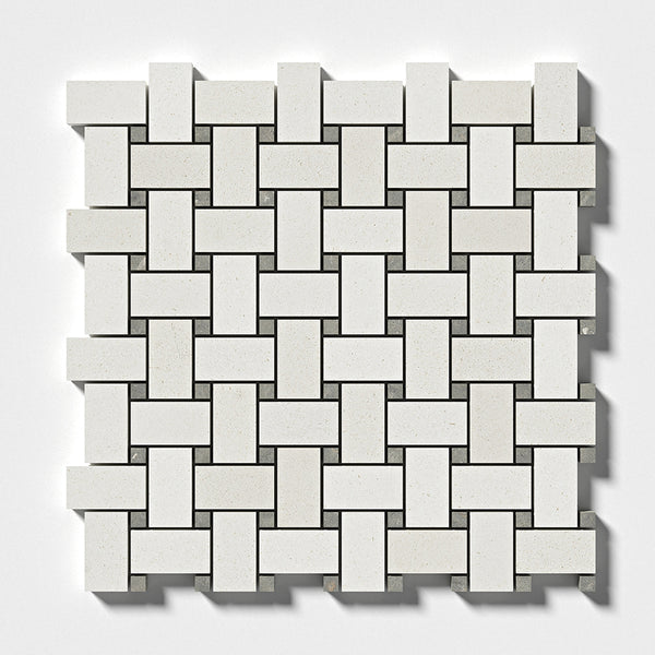 Paris Honed Basket Weave Limestone Mosaics 12x12