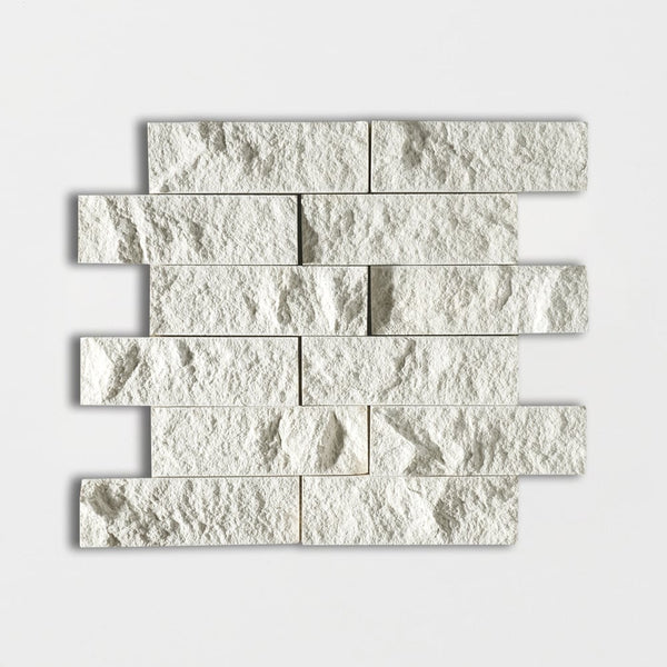 Paris Rock Face 2x6 Limestone Mosaics 12x14