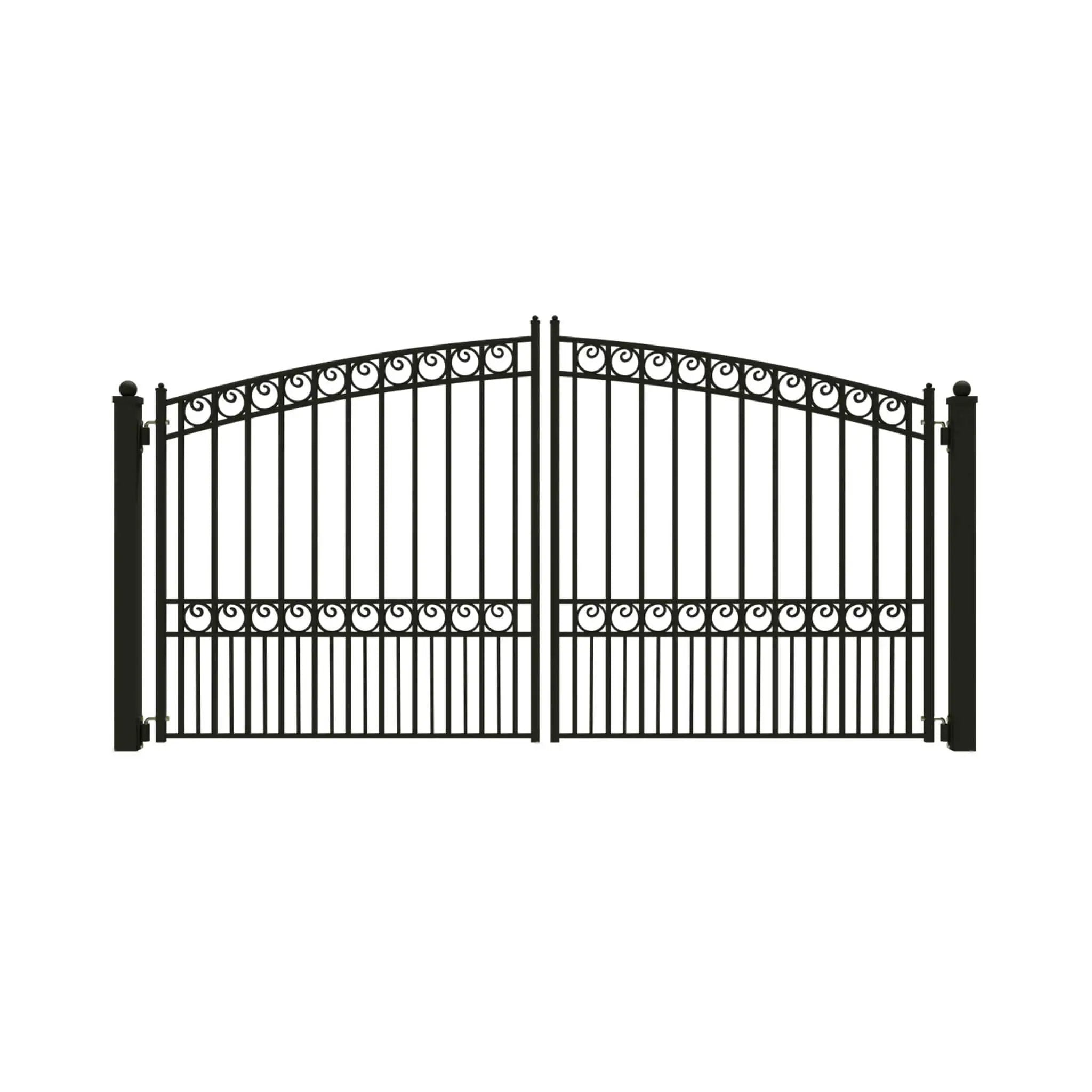 [12-18FT] Heavy-Duty Paris-Style Steel Premium Dual-Swing Driveway Gate (SAK97031) by SAKSBY WHOLESALE