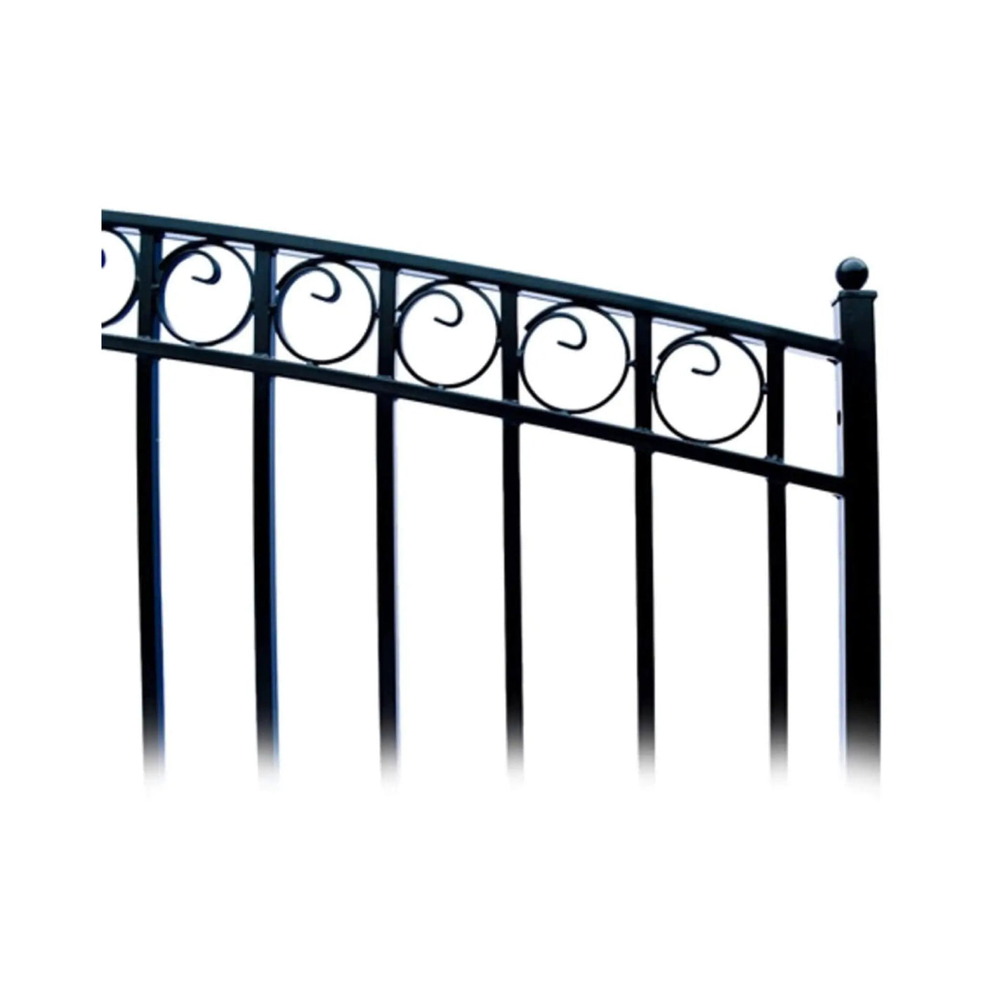 [12-18FT] Heavy-Duty Paris-Style Galvanized Steel Single-Swing Driveway Gate (SAK78643) by SAKSBY WHOLESALE
