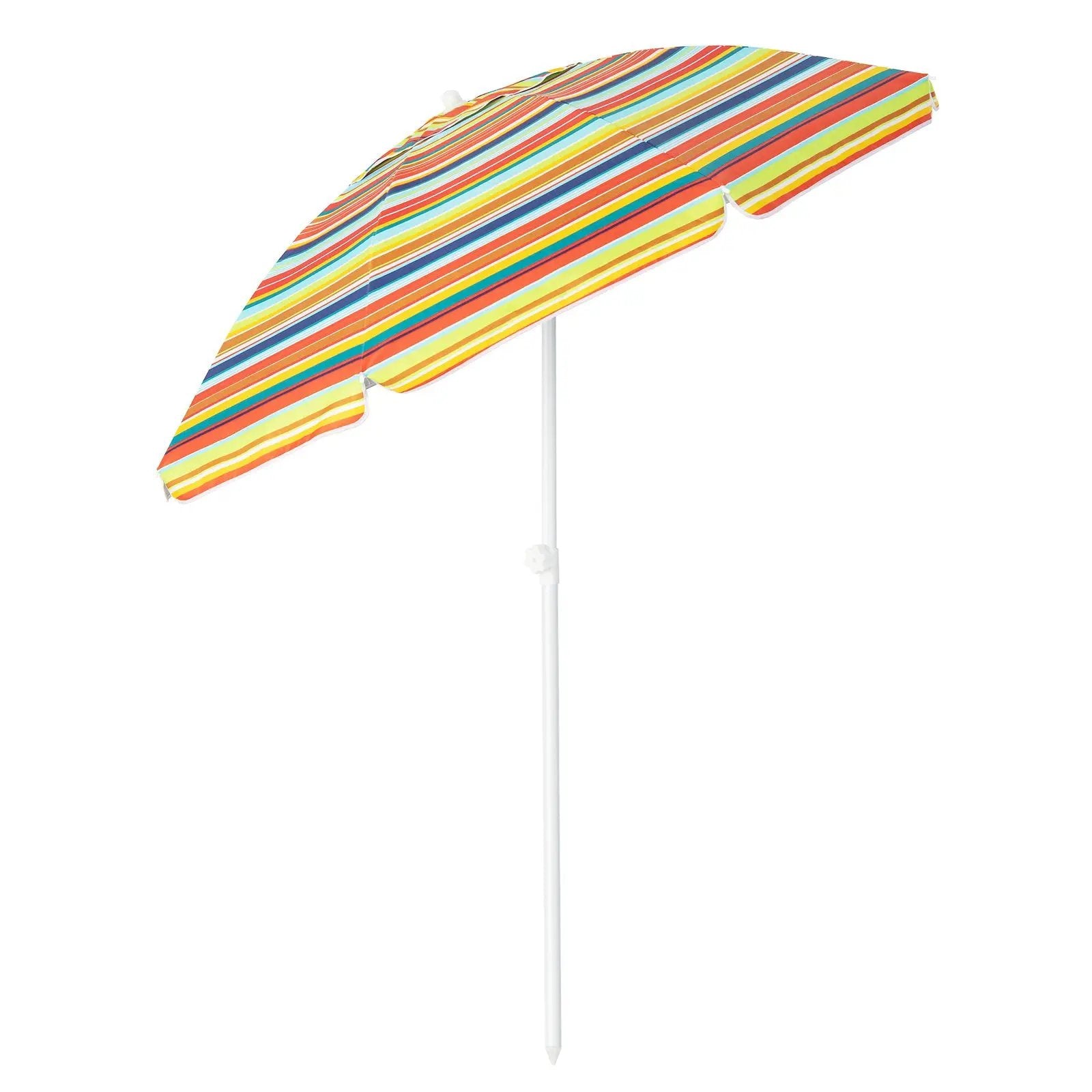 6.5 Feet Patio Beach Umbrella with Waterproof Polyester Fabric-Orange by DirectDeals