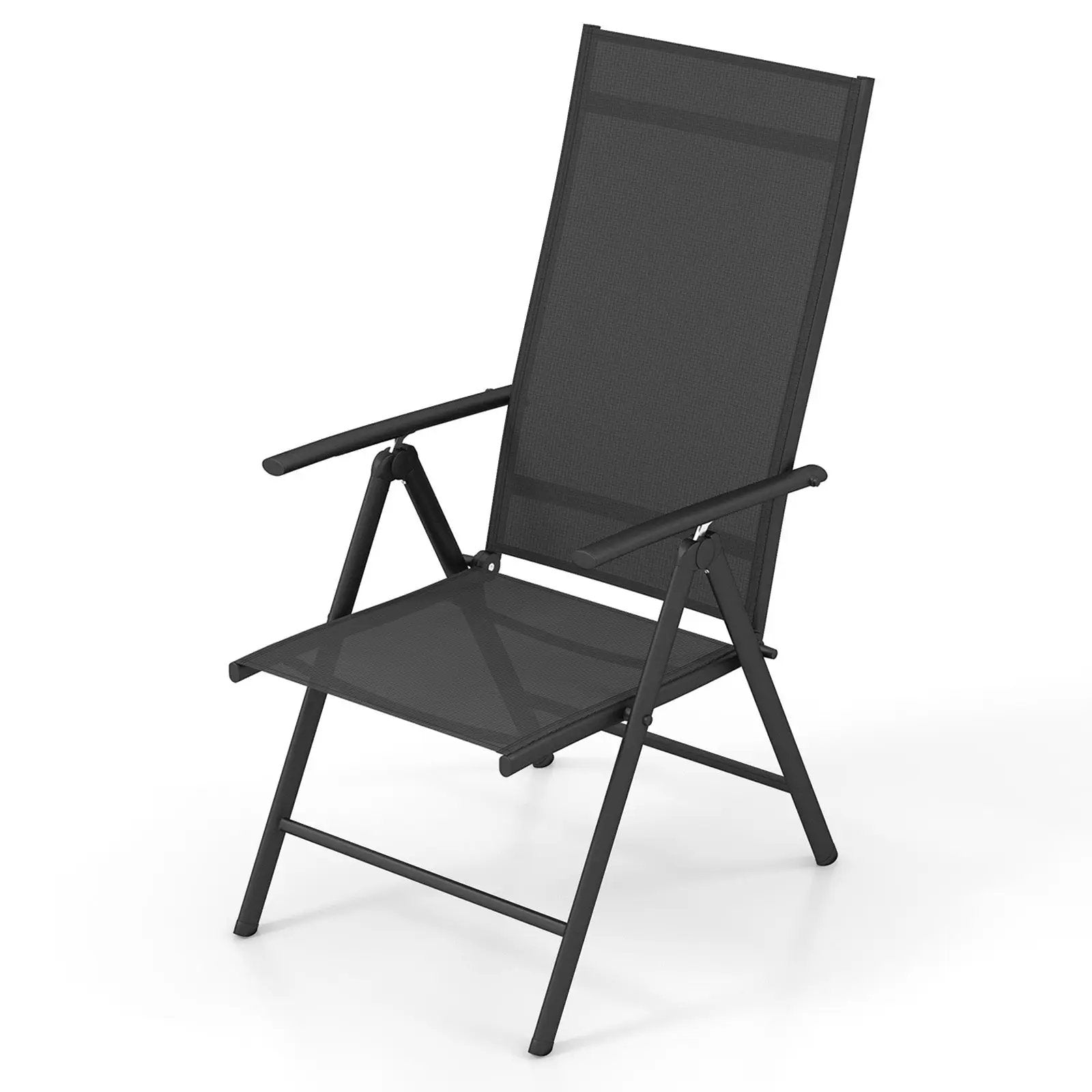 1 Piece Patio Folding Dining Chairs with 7-Level Adjustable High Backrest by DirectDeals
