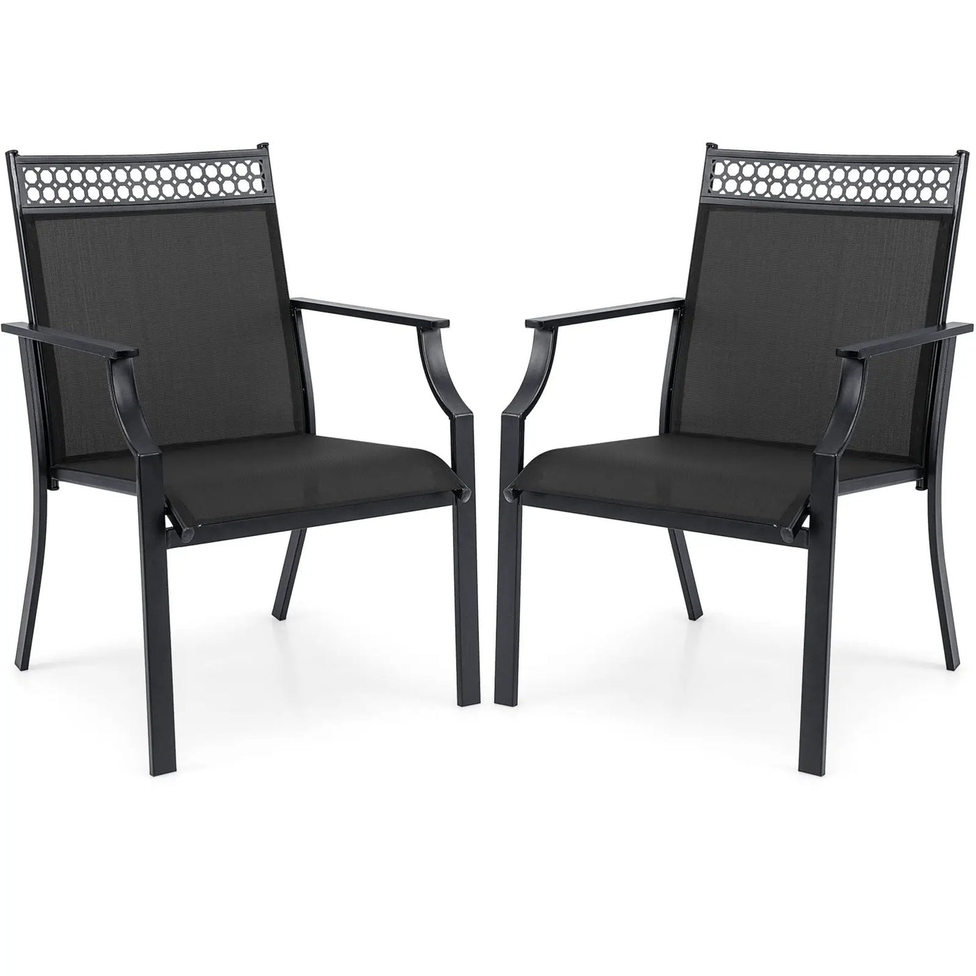 Patio Chairs Set of 2 with All Weather Breathable Fabric by DirectDeals