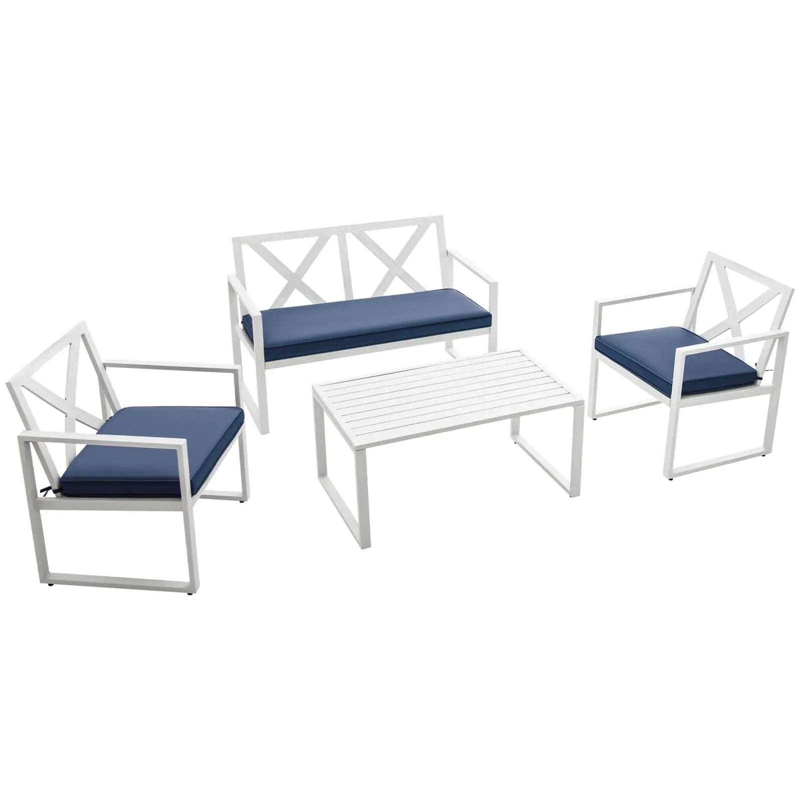 4 Pieces Outdoor Conversation Set with Sturdy Steel Frame by DirectDeals
