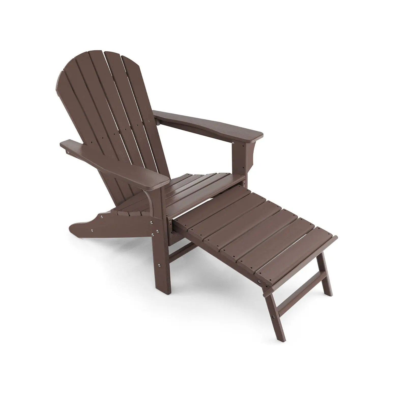 Patio HDPE Adirondack Chair with Retractable Ottoman by DirectDeals