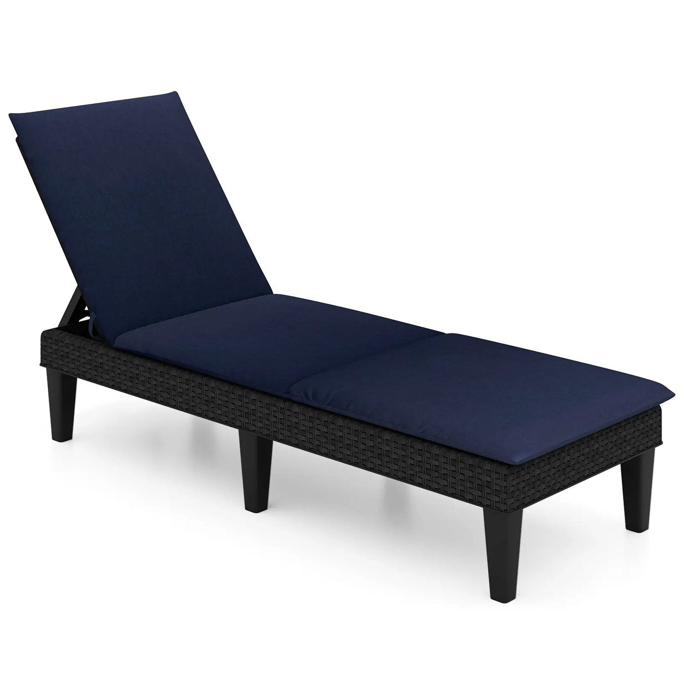 Patio Lounge Chair 3-Position Adjustable Backrest and Cushion by DirectDeals