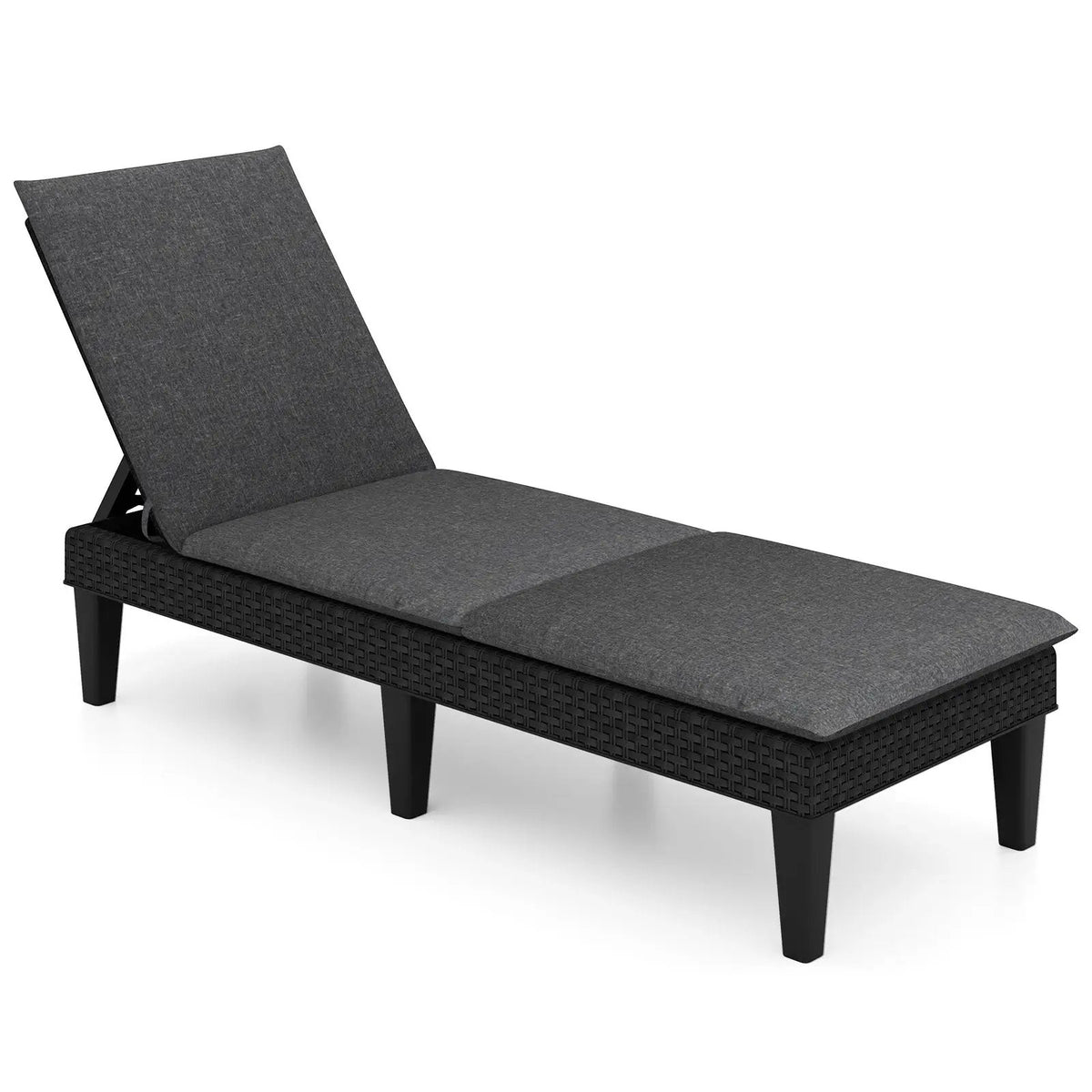 Patio Lounge Chair 3-Position Adjustable Backrest and Cushion by DirectDeals