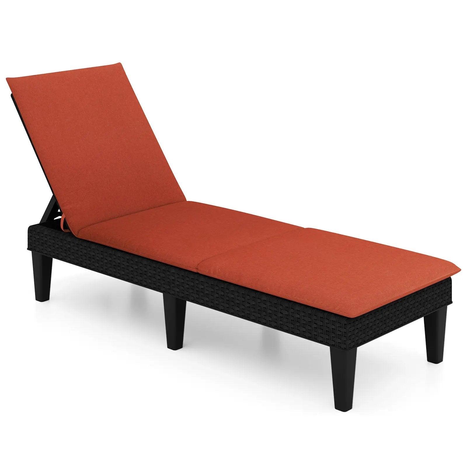 Patio Lounge Chair 3-Position Adjustable Backrest and Cushion by DirectDeals