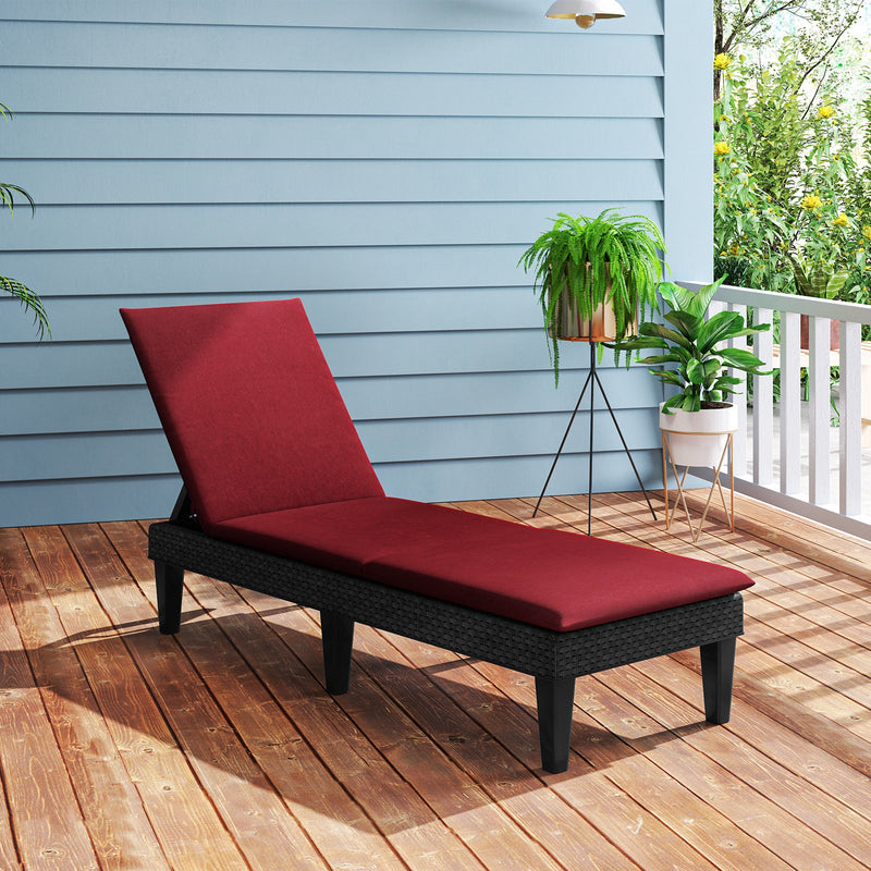 Patio Lounge Chair 3-Position Adjustable Backrest and Cushion by DirectDeals