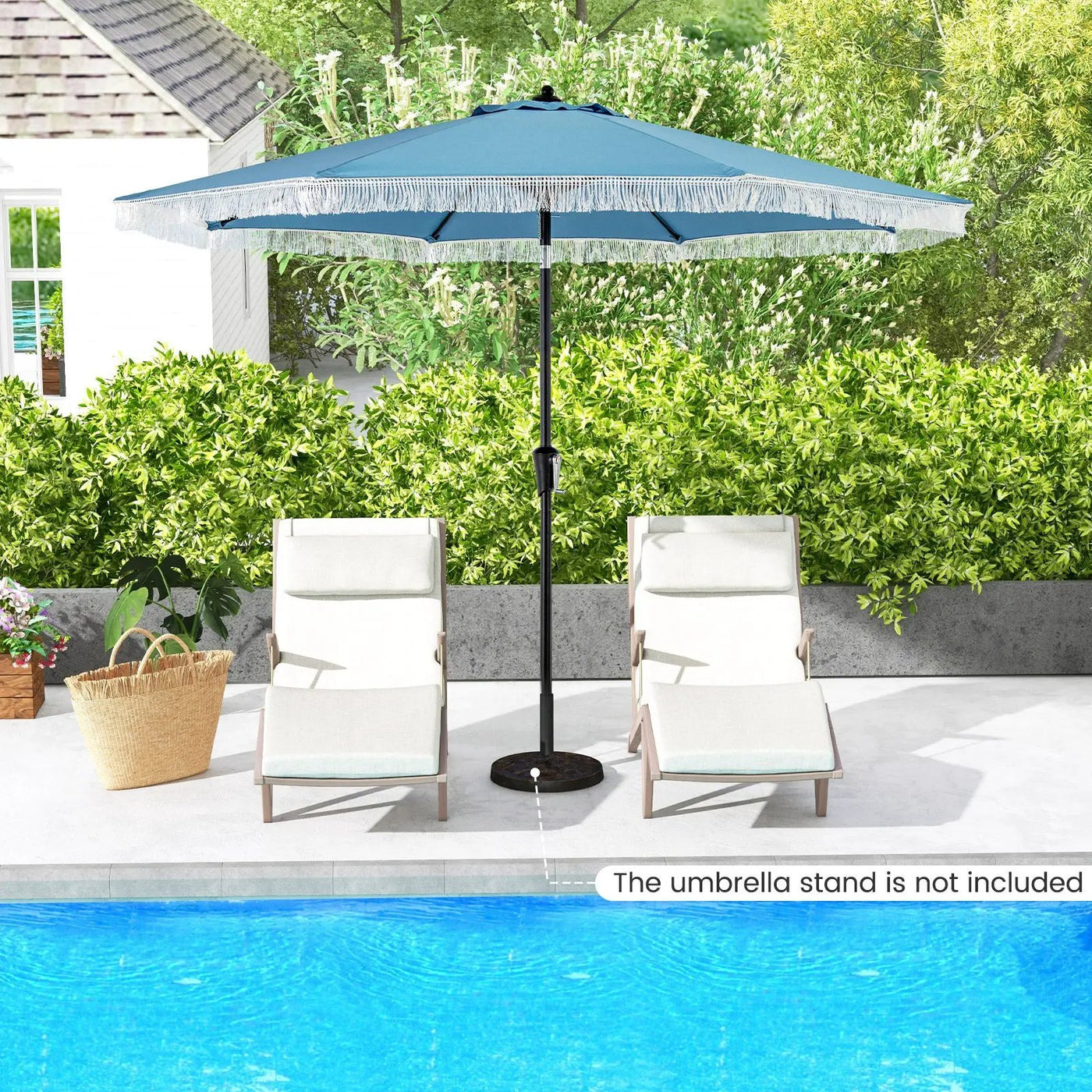 9 FT Patio Umbrella with Sun-Protective Canopy for Patio Garden Pool by DirectDeals