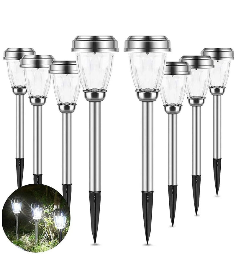 Patriot Lighting Kingston Pathway Solar Lights Stainless Still (12-Pack) by Outdoor Solar Outlet
