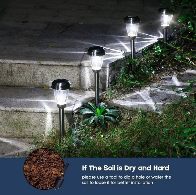 Patriot Lighting Kingston Pathway Solar Lights Stainless Still (12-Pack) by Outdoor Solar Outlet