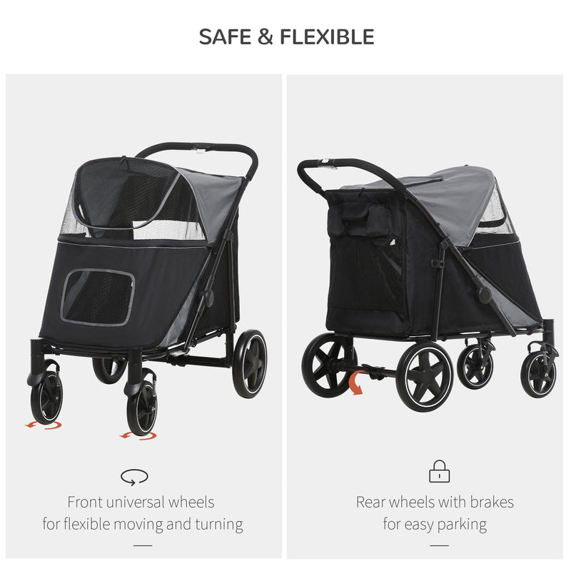 PawHut Foldable Doggy Stroller for Medium Large Dogs and Cats, photo 6 of 7