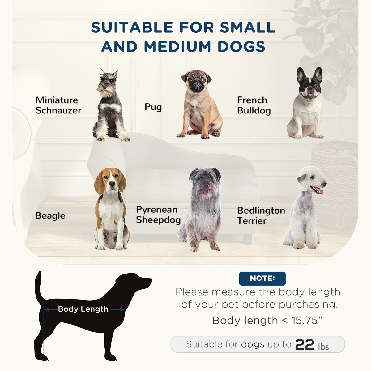 PawHut Gray Pet Sofa Dog Couch for Small to Medium Dogs, photo 4 of 7