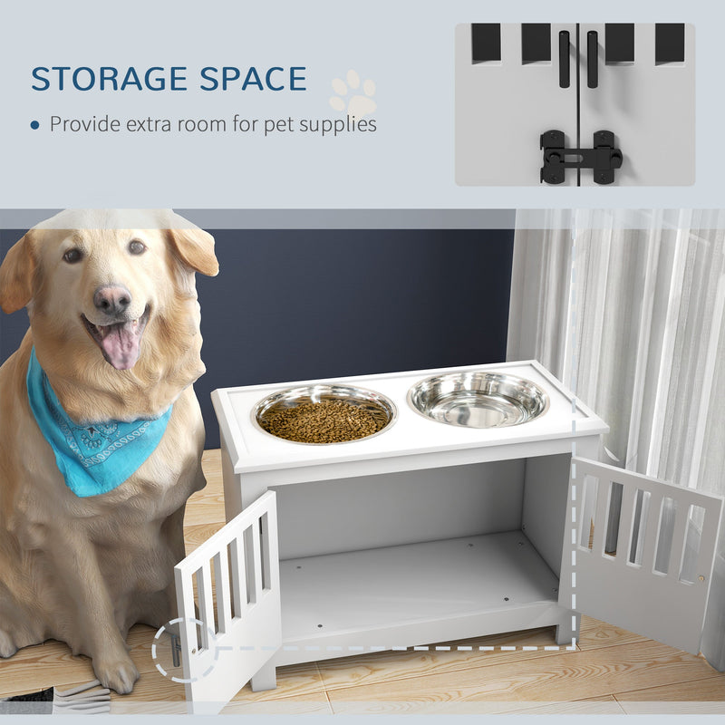 PawHut Large Elevated Dog Bowls with Storage Cabinet, photo 5 of 10