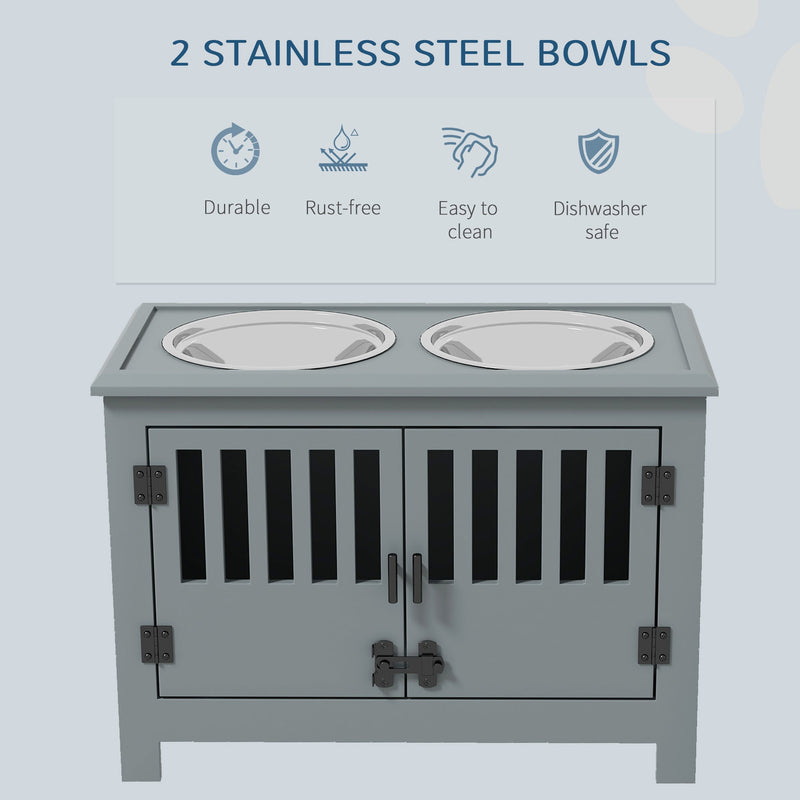 PawHut Large Elevated Dog Bowls with Storage Cabinet, photo 6 of 10