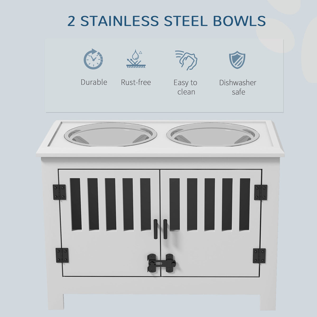 PawHut Large Elevated Dog Bowls with Storage Cabinet, photo 6 of 10