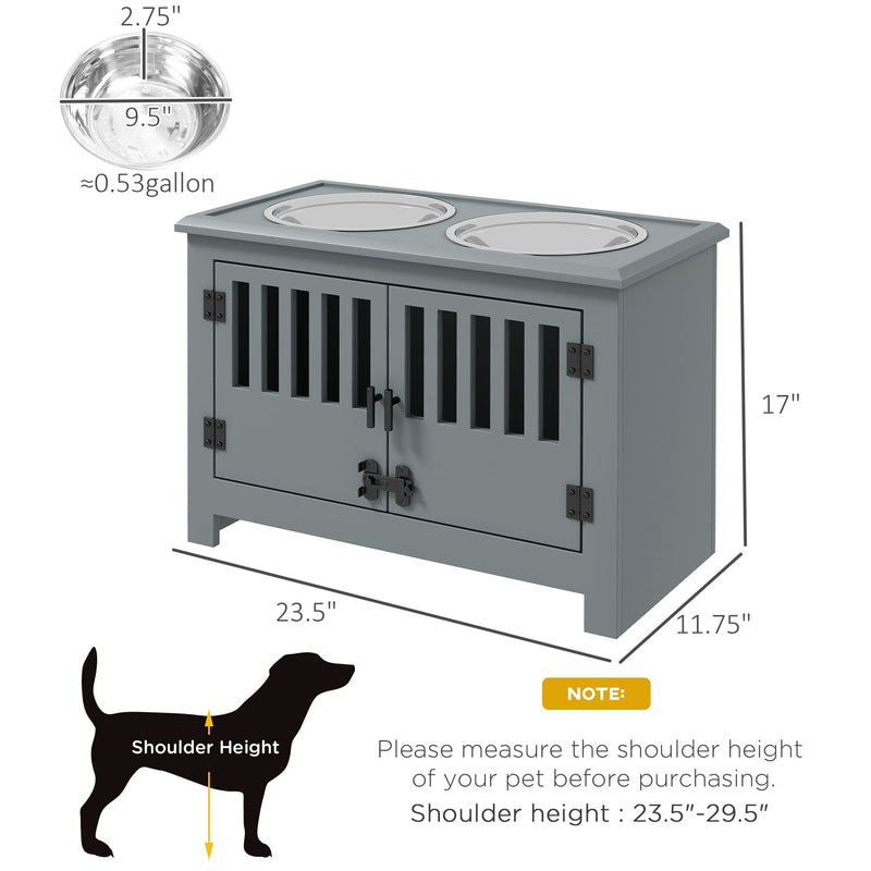 PawHut Large Elevated Dog Bowls with Storage Cabinet, photo 7 of 10