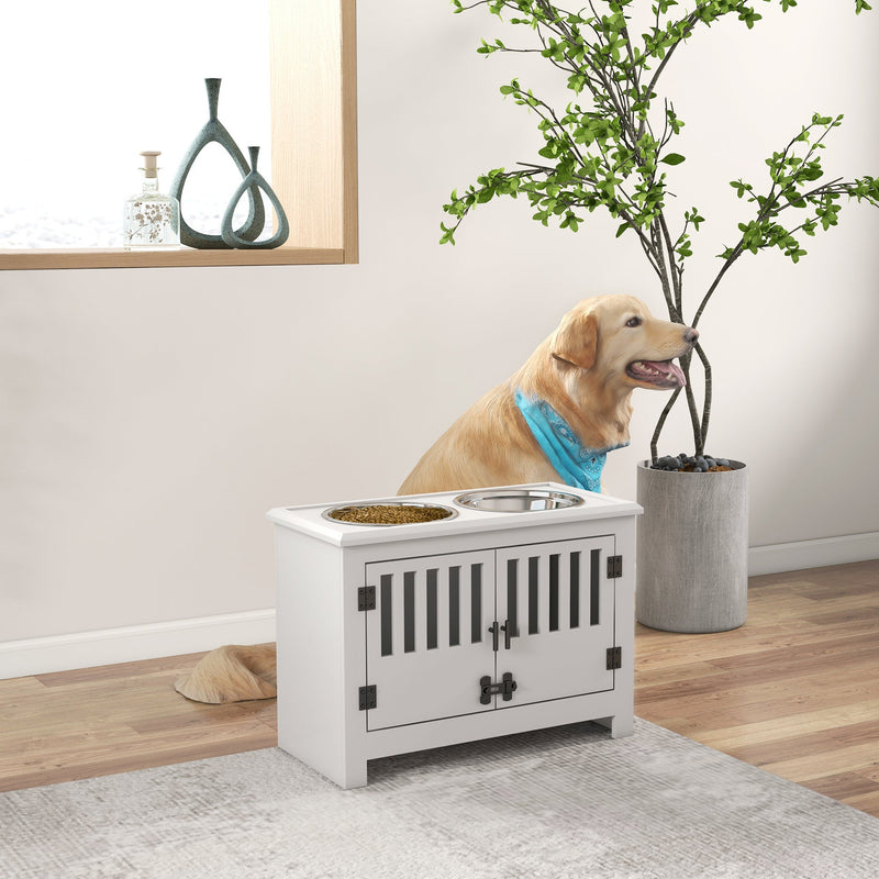 PawHut Large Elevated Dog Bowls with Storage Cabinet, photo 9 of 10