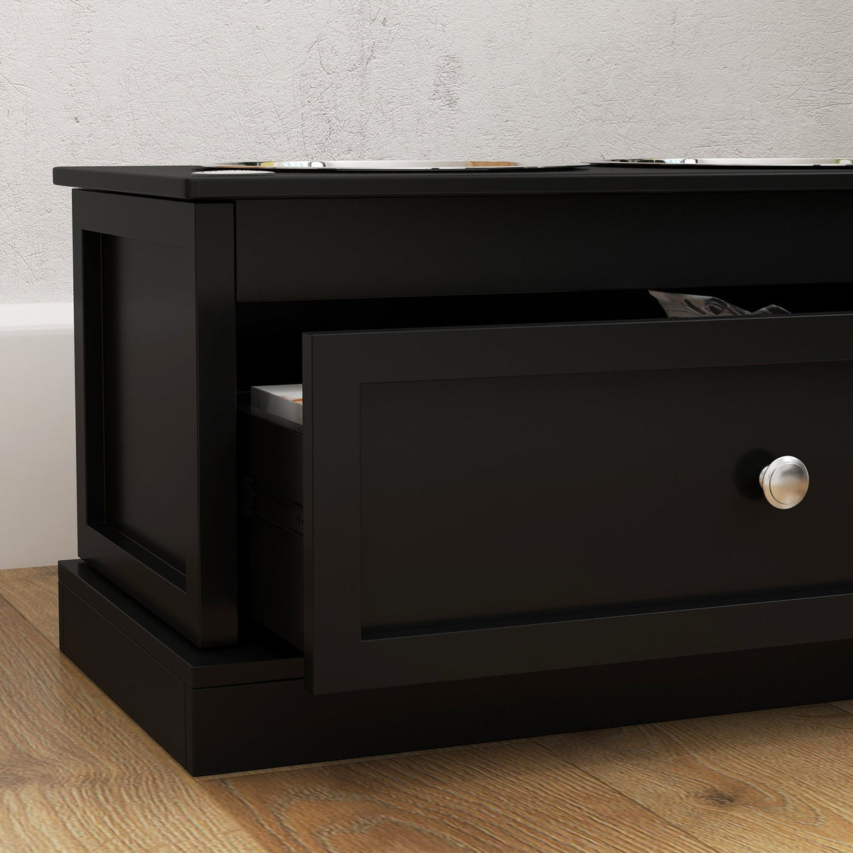 PawHut Large Elevated Dog Bowls with Storage Drawer, photo 2 of 9