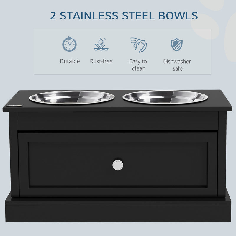 PawHut Large Elevated Dog Bowls with Storage Drawer, photo 3 of 9