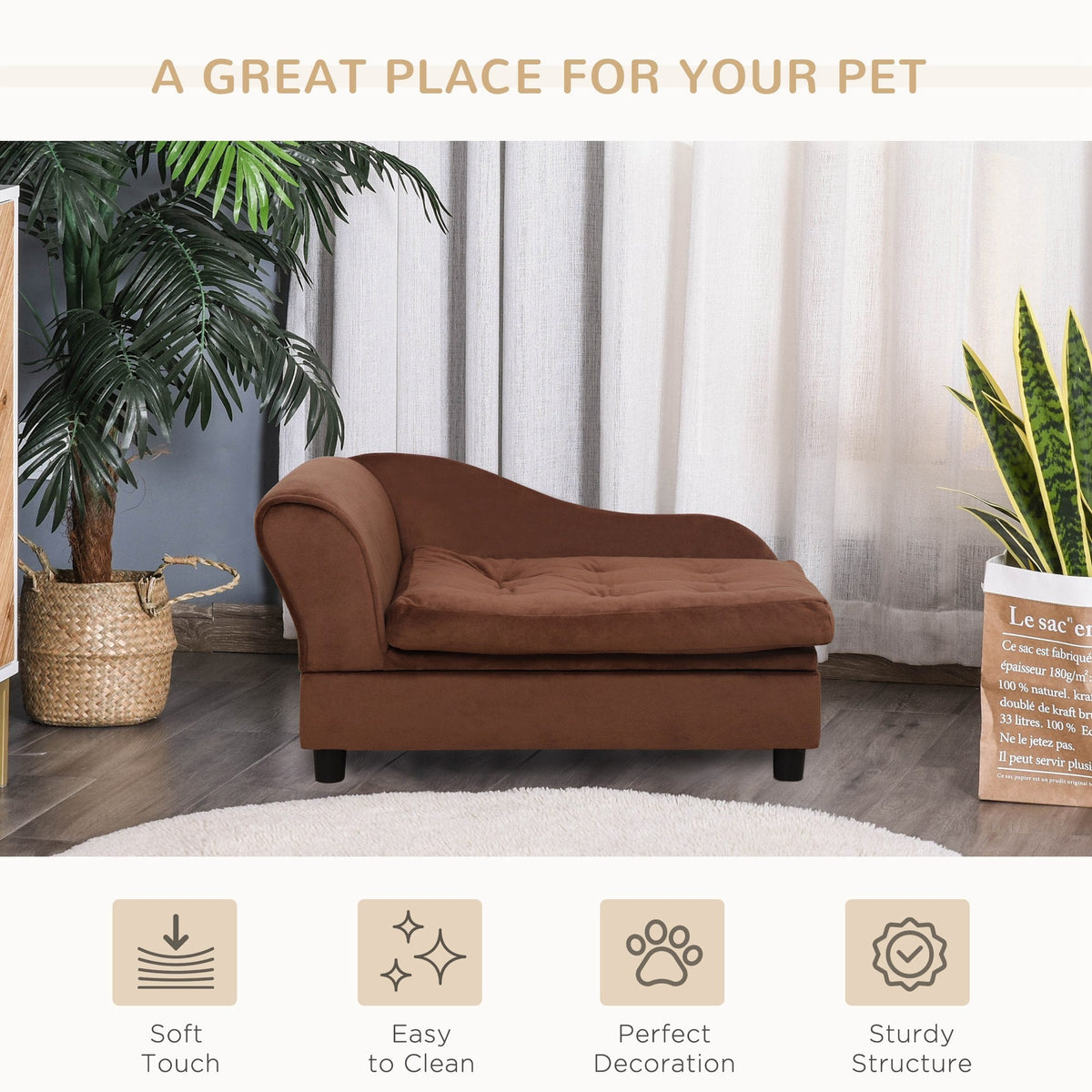 PawHut Luxury Fancy Dog Bed for Small Dogs with Hidden Storage, photo 3 of 10