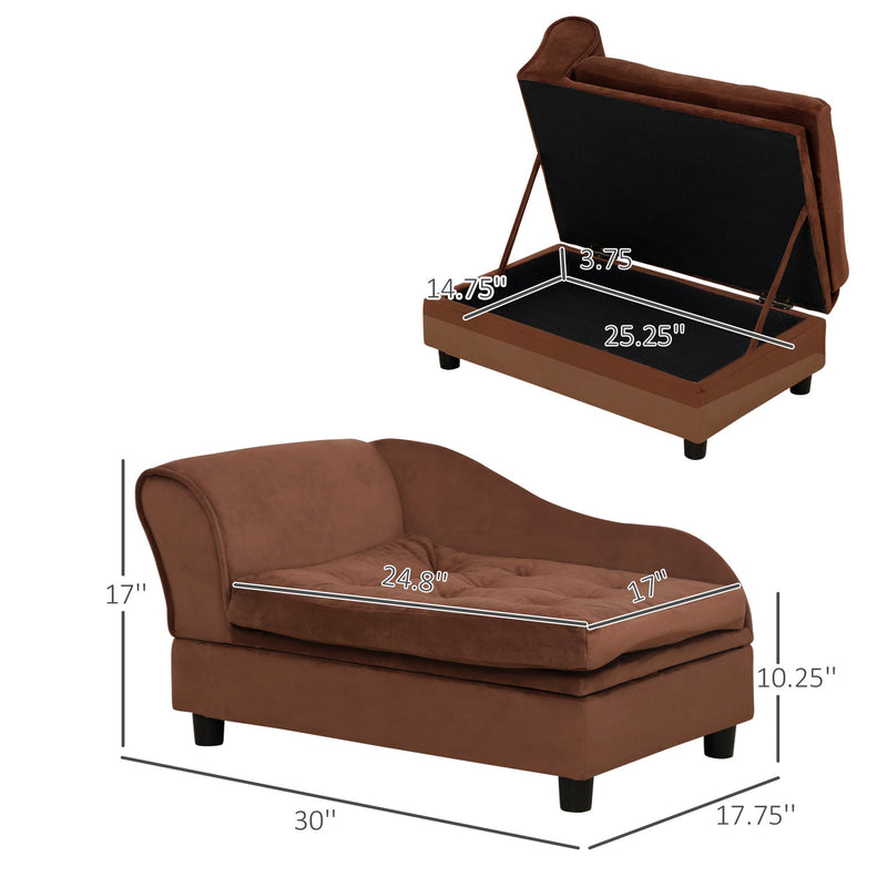 PawHut Luxury Fancy Dog Bed for Small Dogs with Hidden Storage, photo 8 of 10