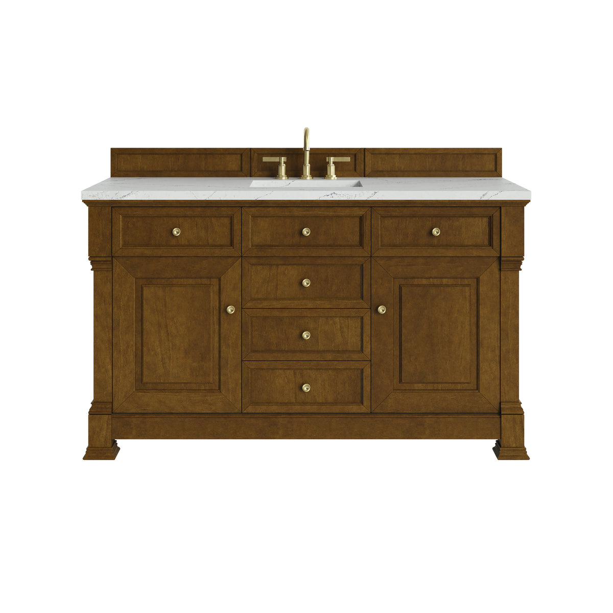 James Martin Brookfield 60" Single Bathroom Vanity, Honey Oak with Ethereal Noctis countertop