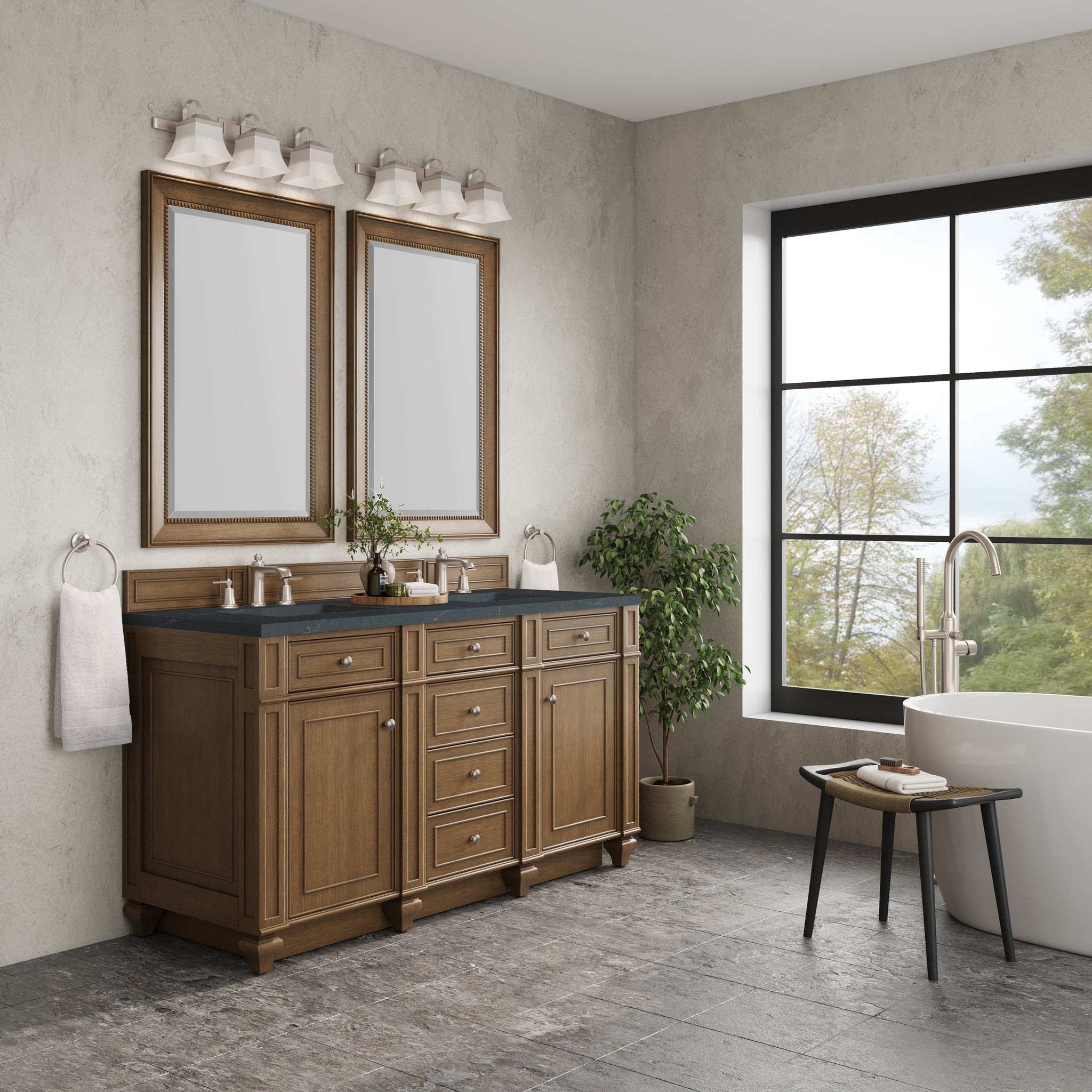 James Martin Bristol 60" Double Bathroom Vanity, Saddle Brown, view 39
